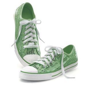NWT Sequin Kelly Green Sneakers